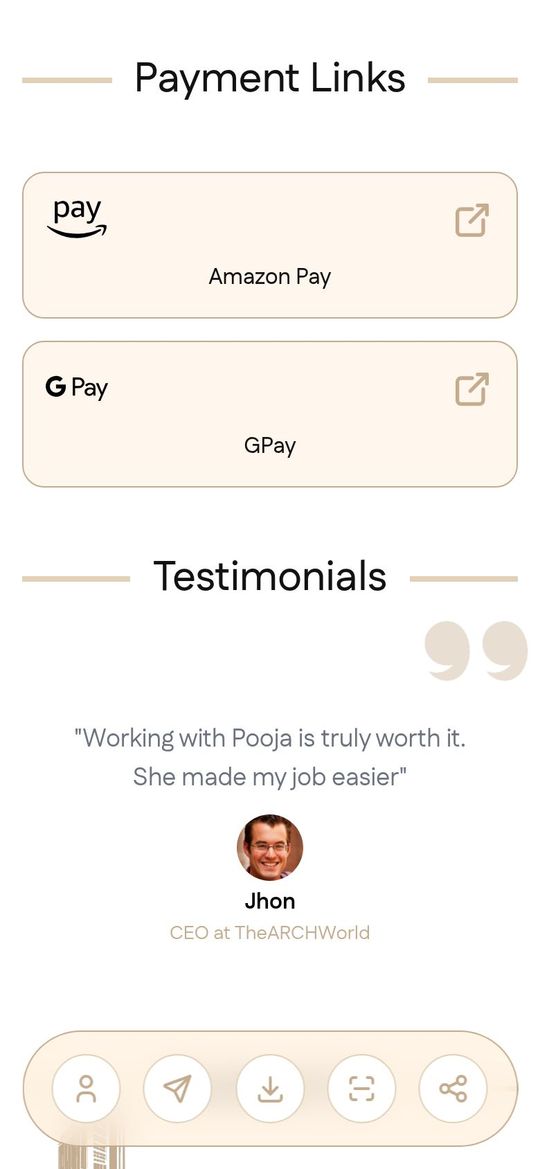 Payment links on the Architect demo