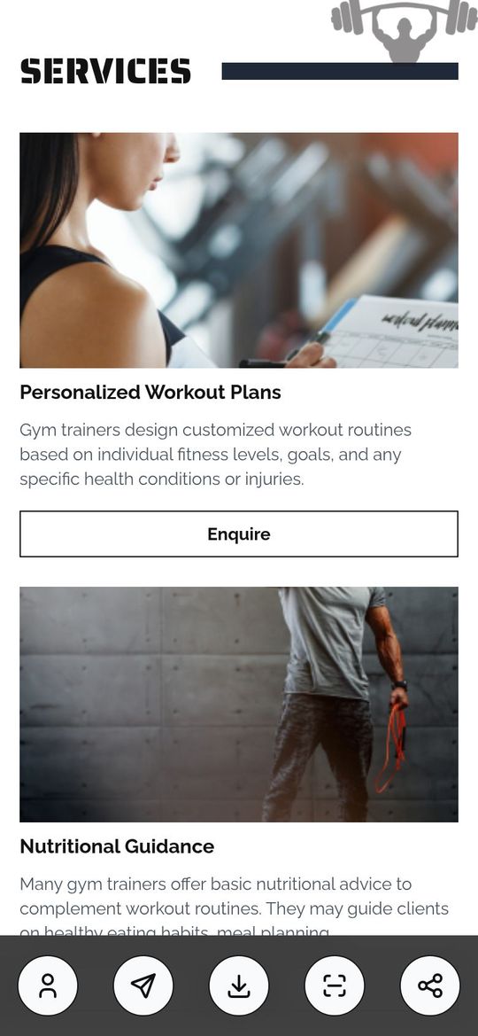 Gym & Fitness Coach demo profile on InnoTechAI (services)