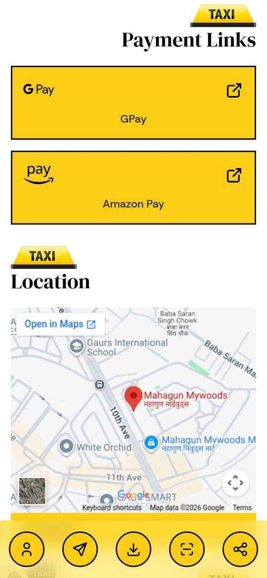Taxi Driver demo profile on InnoTechAI (payment links)